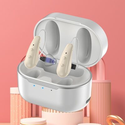 BTE CIC เครื่องช่วยได้ยินแบบชาร์จใหม่ เครื่องช่วยได้ยินแบบคอมแพคต์ แบบสัมผัสแบบอุด